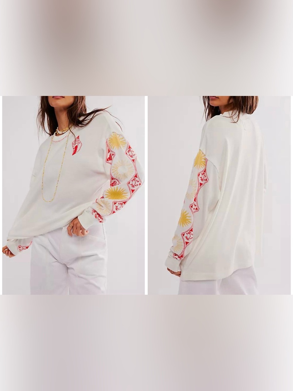 NWOT Free People We The Free Sea Friends Long-Sleeve Tee - XL